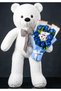90cm White Plush Bear and Blue Rose Bouquet with Teddy Bear Detail to Give to Wife, Lover, Mother, Sister, Sister-In-Law, or Mother-In-Law on Birthday Apologies - 6