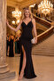 Slim Straps Ribbed Slit Long Evening Dress - Mee1024 - 5