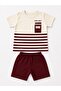 Striped Summer Shorts Baby Set with One Way Print 0-24 Months - 2