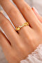 Women's Adjustable Gold Color Ring with Sea Shell, Dog and Star Figures - 2