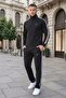 New Season Men's Piped Tracksuit Set, Black - 3