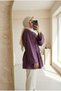 Women's Wide Cuff Sleeves Poplin Shirt with Lace Detail - 5