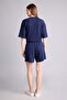 Ultra Soft Relax Fit Elastic Waist Navy Blue Bermuda Shorts H0575Ax26Sm - 5