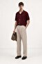 Burgundy Textured Button Closure Knitwear Shirt - 3