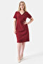 40253 Stylish Dress with Burgundy Metal Accessories