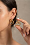 Gold Color Interlocking Hoop Steel Earrings - 2