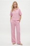 Women's Hudson 100% Cotton Muslin Shirt Pants Pink Bottom Top Set - 4