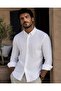 Fit Cut Cotton Linen, Breathable, Light Textured, Button-Up Collar, Men's Linen Shirt - 2