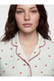 Nevavm Shirt Collar Strawberry Printed Maternity Pajama Set with Difference - 6