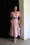 Patterned Balloon Sleeve Belted Maxi Long Premium Linen Dress - 7