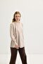 Drawstring Detailed Linen Shirt Sand Beige