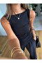 Drawstring Boat Neck Blouse - Black - 5