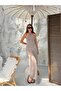 Women's Long Gold Openwork Transparent Liona Beach Dress