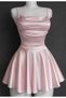 Pink Satin Drape Detailed Rope Strap Dress