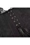 Black shoulder detailed strapless special textured patterned corset bustier - 4