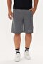 Men's Cotton Striped Detailed Pocket Shorts Anthracite Melange 18204m - 3