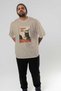 For the Love of Cats 126 Front Cat Printed Beige Oversize T-Shirt 100% Cotton Unisex Cat Lover Premium Design - 7