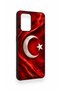 Oppo-A74 Compatible Turkish Flag Patterned Silicone Case - 4