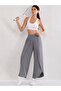 Women's high waist elastic front cross detailed sandy pants - 3