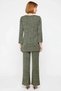Women's Silvery Knitwear Set, Crew Neck, Buttoned, Long Sleeve, Thin Textured, Comfortable, Casual, Modern, Stylish - 5