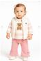 Baby Girl 3-Piece Set: Vest, Sweatshirt and Bow-Tie Pants Set 1069-Y - 3