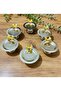 12-Piece Presentation Set - 6 Square Butterfly Trays - 6 Butterfly Turkish Delight Bowls - 4