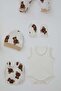 Baby Boy Hospital Release Pack of 8 Cute Baby Teddy Bears Patterned 0-3 Months, White - 6