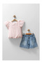 Girl's Ruffle Sleeve Cotton Summer Shorts Two-Piece Set (Ages 2-5) - 2