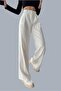 Wide Leg Pleated Relaxed Fit Ecru Fabric Trousers - 2