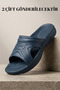 2 Pieces Will Be Sent - Hydroflex Unisex Navy Blue Anatomically Supported Soft Sole Beach Pool Sweat-Resistant - 5