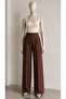 Women's Crepe Front-Washed Fabric Pleated Wide-Leg Trousers - 4
