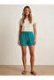 Women's Aerobin Fabric Pocketed Casual Shorts with Elastic Waist - 5