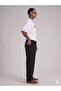 Elastic Waist Jacquard Pocketed Baggy Black Trousers - 3