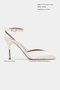 Vela Sedef Satin Ankle Strap Open Toe Detail Women's Heeled Shoes - 2