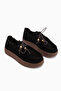 Abida Genuine Leather Black Suede Loafer Women's Casual Shoes - 3