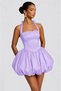 Imported Full Lycra Modal Fabric and Woven Fabric Lined Back Elasticated Mini Balloon Dress-Li̇la - 7