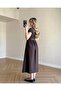 Women's Skirt Poplin Short Sleeve Belted Dress - 4