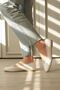 Women's White Daily Print Detailed Round Toe Ballerina Shoes Tr23Ms05B