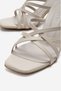Beige Women's Thin Strap Heeled Slippers – Square Toe Stylish Casual Evening Dress Shoes - 2