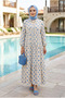 Women's Large Polka Dot Layered Hijab Dress (Unlined) - 2