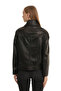 Black 132 Natural Leather Women's Leather Coat - 4