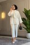 6463 - Stylish Comfortable Tie-Detail Woven Peach Fabric Women's Shirt - 4