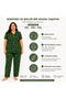55806-26 Plus Size Women's Pajamas Set 3Xl-5Xl Short Sleeve Buttoned Patterned Comfortable Home Wear Set - 5