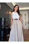 Stone Color Sleeveless Belted Pocketed Dress - 3