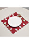 6-Piece Burgundy Noelle Linen Placemat Set Supla |   Stain Resistant |   Modern Table Decor - 4