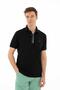 Ar-Ma Men's Polo Collar T-Shirt Without Print Basic Regular Fit Single Roll Neck Lycra Pique Y25374306001 Black - 3