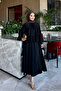 Black Collared Tie-Dye Layered Skirt Set - 2