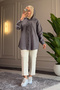 6536- Stylish and Comfortable Women's Hooded Shirt with Ruffle Detail and Soft Woven Fabric - 2