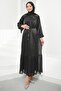 Black Floral Bronched Chiffon Dress