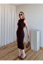 Brown Draped Midi Dress - 0506 - 4